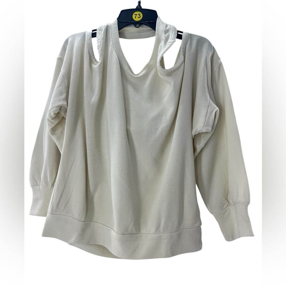 NWT Lanston Ivory Long Sleeve Open Back Top